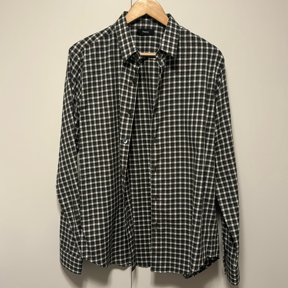 [NWT] Theory men’s gingham shirt